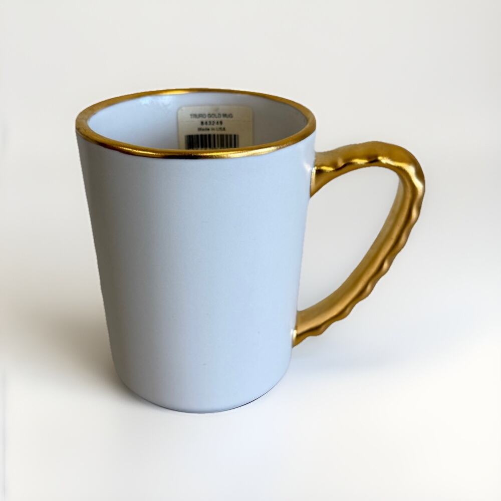 New w/ Tag Michael Wainwright Truro Gold Mug Porcelain Cup Replacement